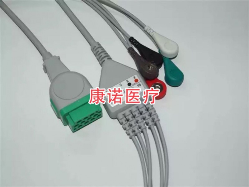 兼容GE一体五导心电扣子线